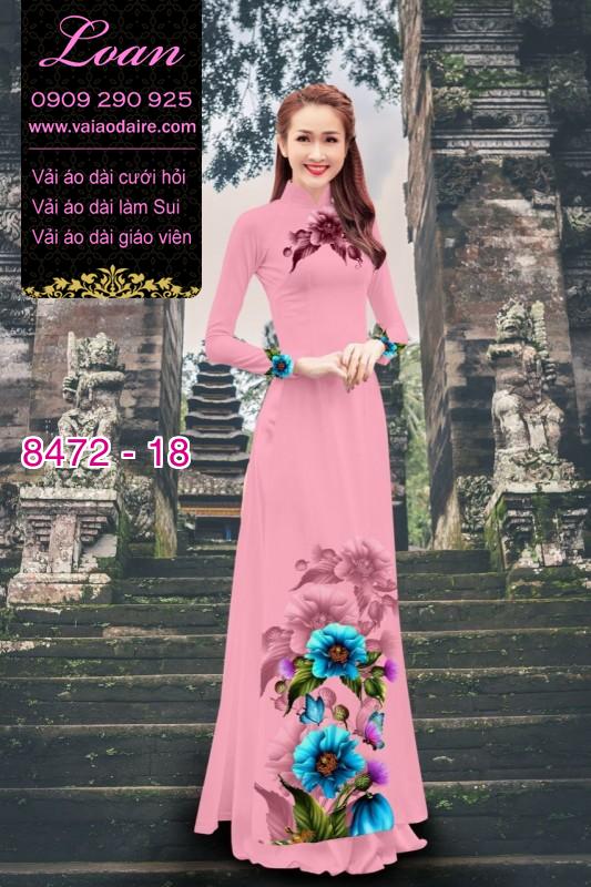 Vải áo dài hoa 3D