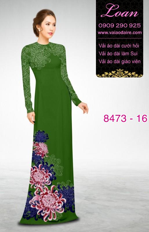 Vải áo dài hoa Cúc Đại Đóa