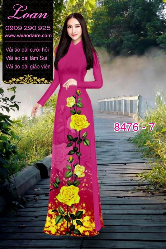 Vải áo dài hoa Hồng