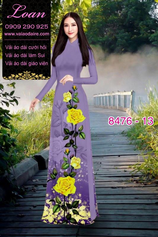 Vải áo dài hoa Hồng