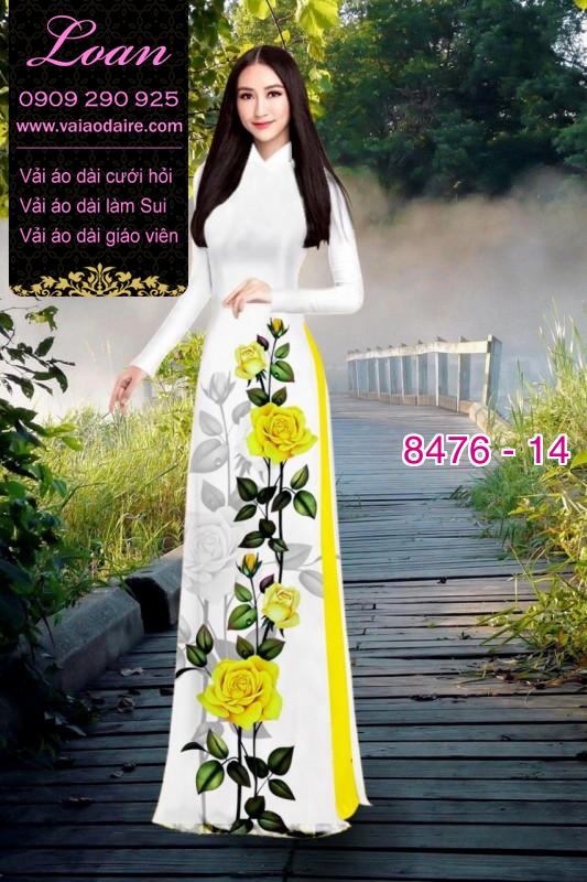 Vải áo dài hoa Hồng