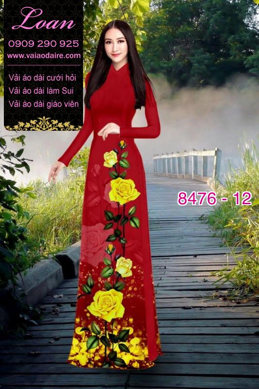 Vải áo dài hoa Hồng