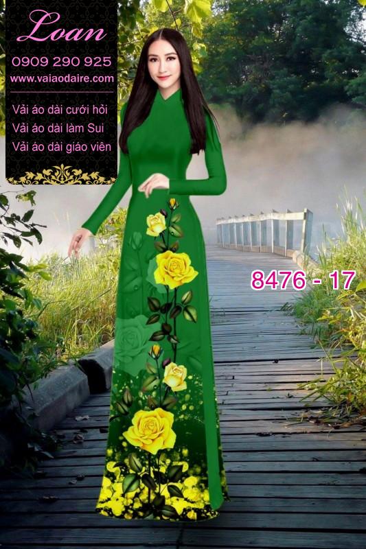 Vải áo dài hoa Hồng