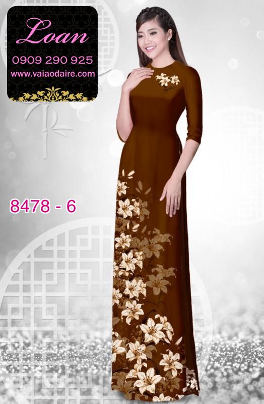 Vải áo dài hoa Ly