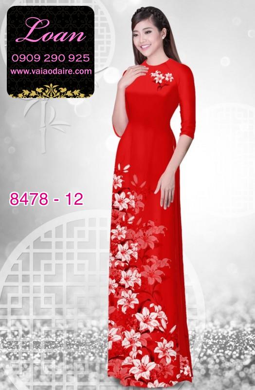 Vải áo dài hoa Ly
