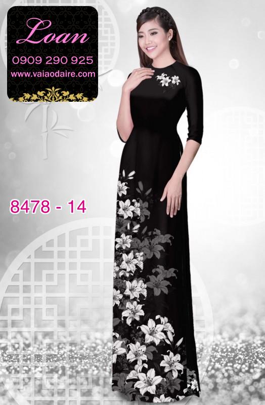 Vải áo dài hoa Ly