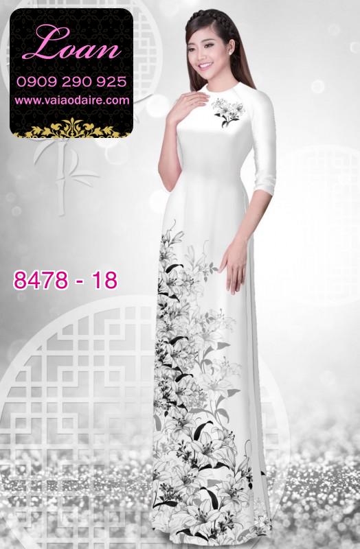 Vải áo dài hoa Ly