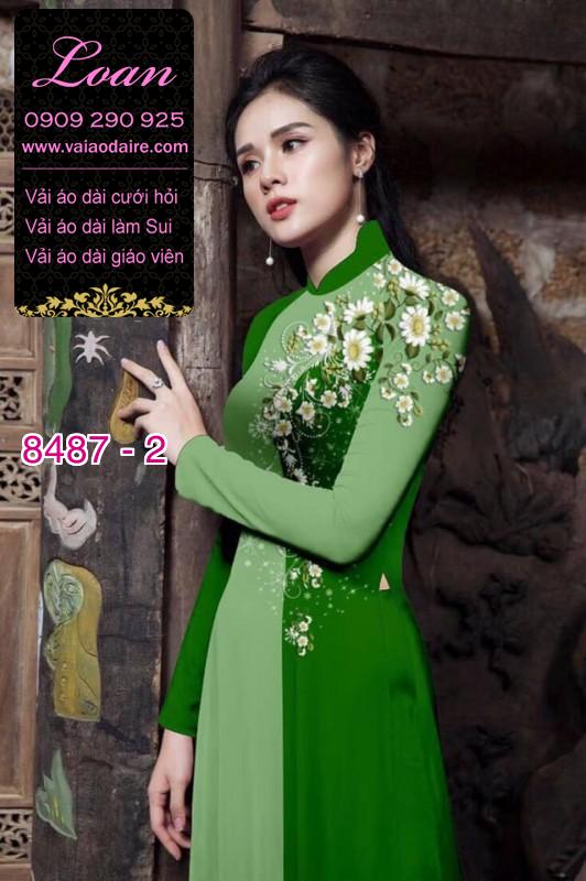 Vải áo dài hoa 3D