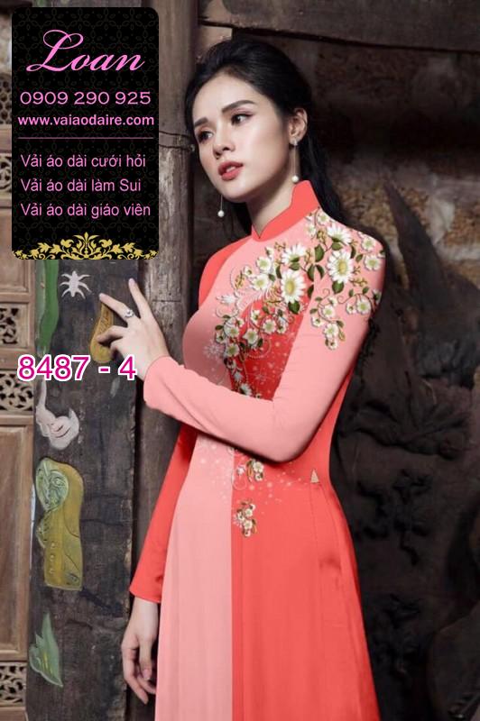 Vải áo dài hoa 3D