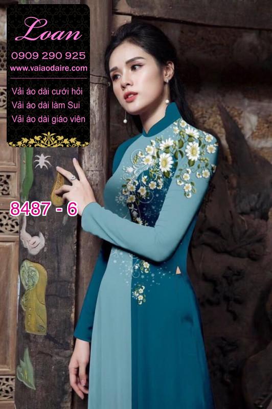 Vải áo dài hoa 3D
