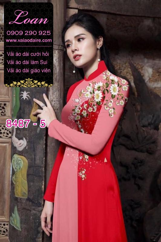 Vải áo dài hoa 3D