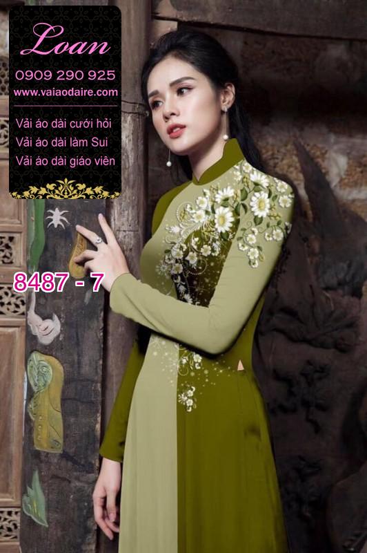 Vải áo dài hoa 3D
