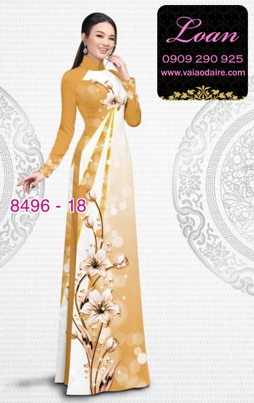 Vải áo dài hoa chạy dọc