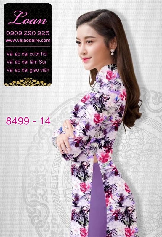 Vải áo dài hoa toàn thân