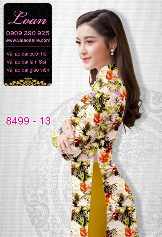 Vải áo dài hoa toàn thân