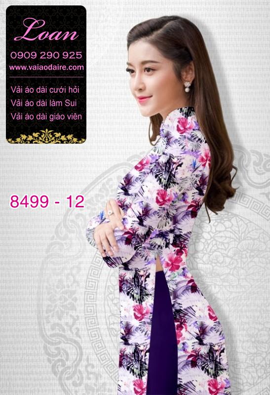 Vải áo dài hoa toàn thân