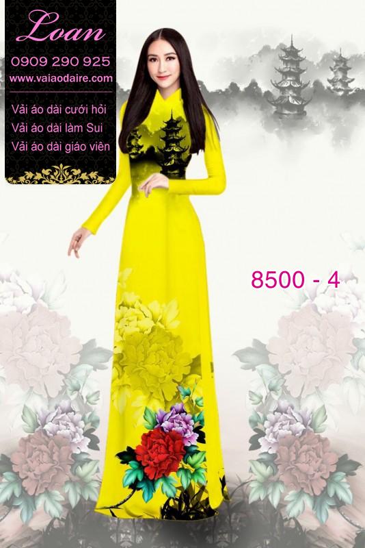 Vải áo dài hoa Mẫu Đơn