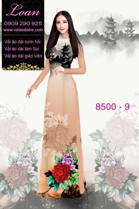 Vải áo dài hoa Mẫu Đơn