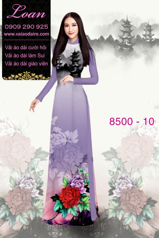 Vải áo dài hoa Mẫu Đơn