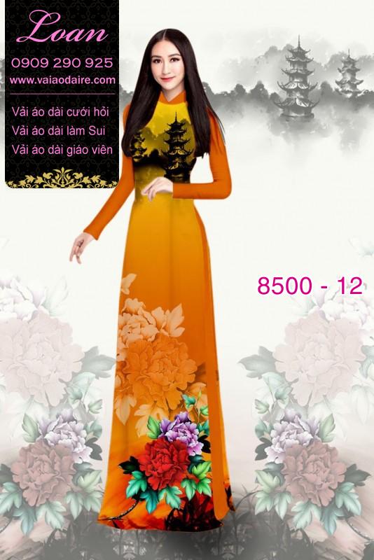 Vải áo dài hoa Mẫu Đơn