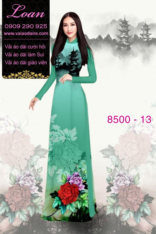 Vải áo dài hoa Mẫu Đơn