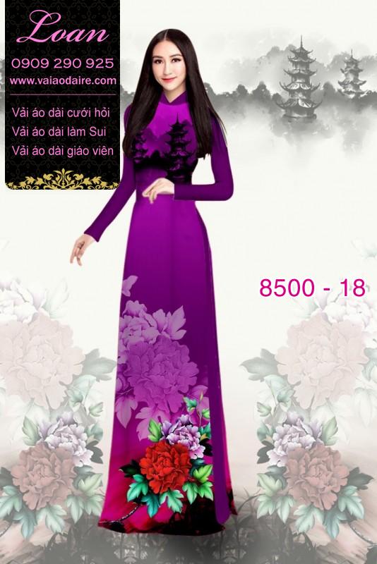 Vải áo dài hoa Mẫu Đơn