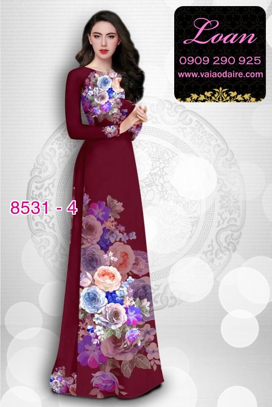 Vải áo dài hoa Hồng