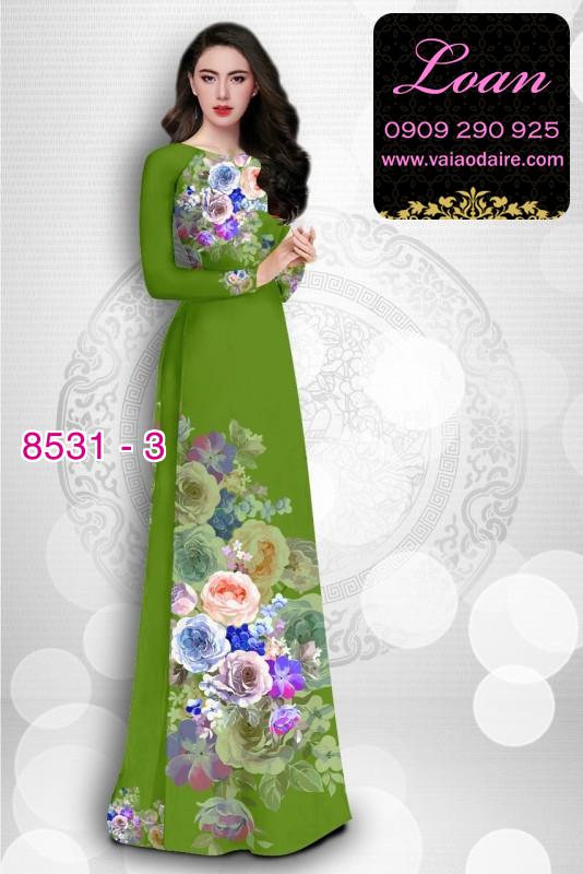 Vải áo dài hoa Hồng