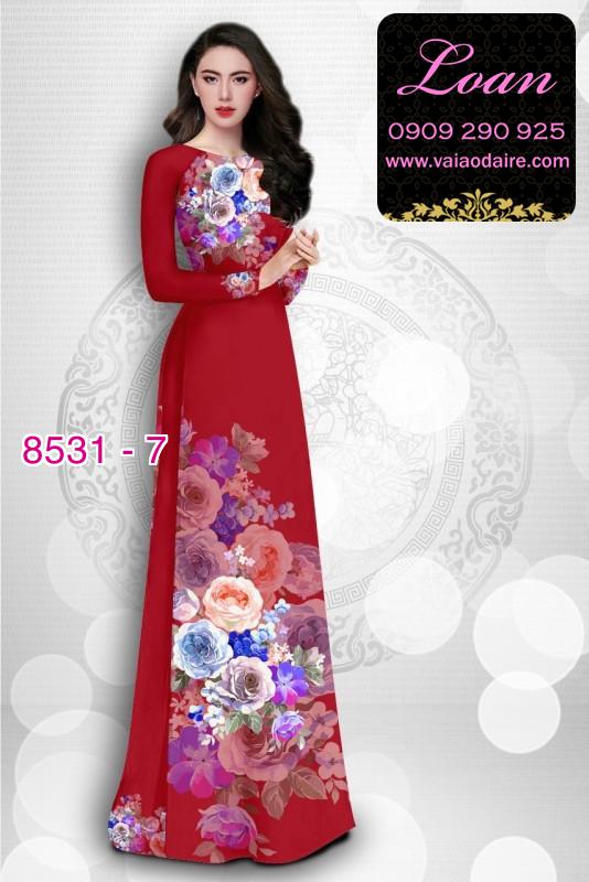 Vải áo dài hoa Hồng
