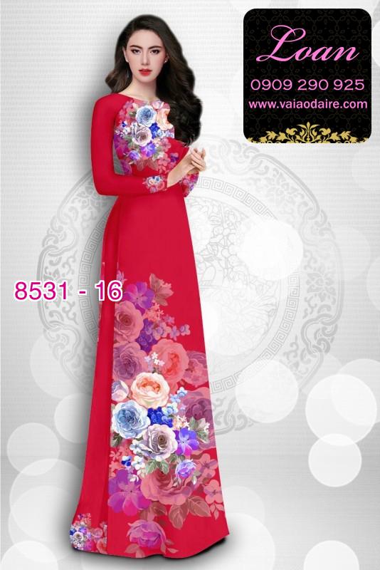Vải áo dài hoa Hồng