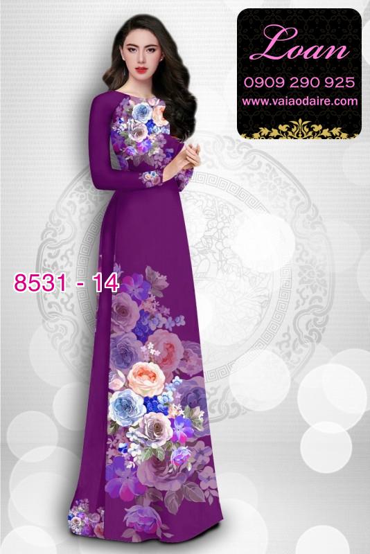 Vải áo dài hoa Hồng