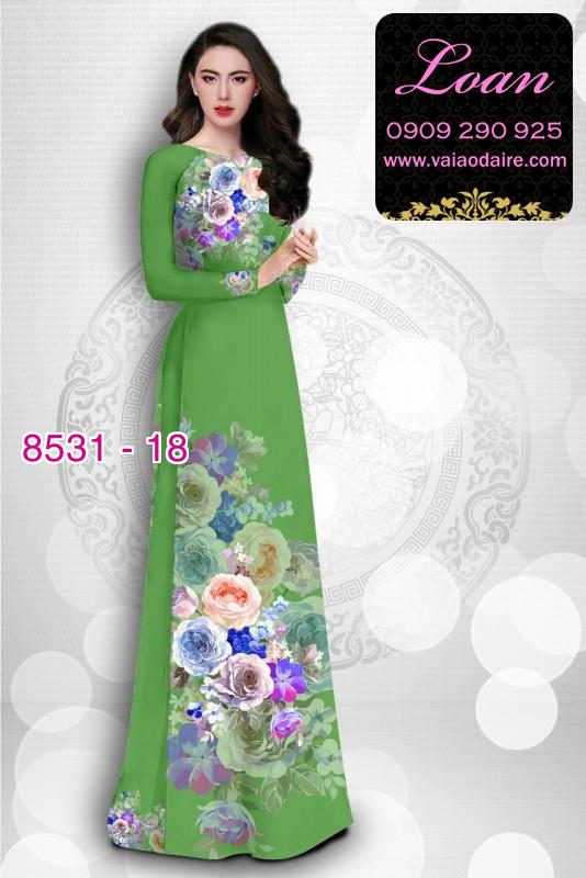 Vải áo dài hoa Hồng
