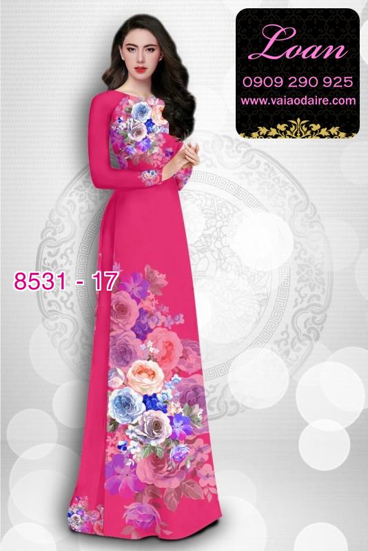 Vải áo dài hoa Hồng