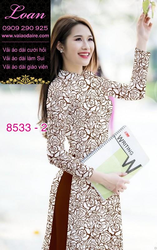 Vải áo dài hoa Hồng nguyên áo