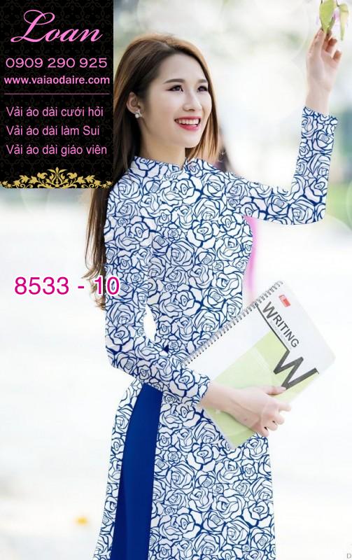 Vải áo dài hoa Hồng nguyên áo