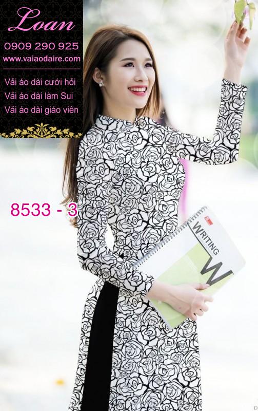 Vải áo dài hoa Hồng nguyên áo
