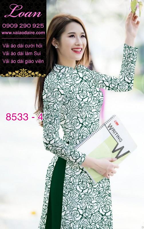 Vải áo dài hoa Hồng nguyên áo