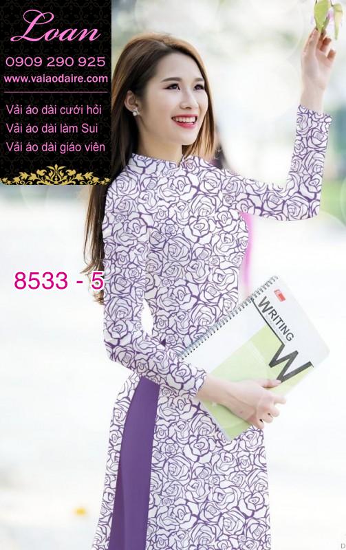 Vải áo dài hoa Hồng nguyên áo