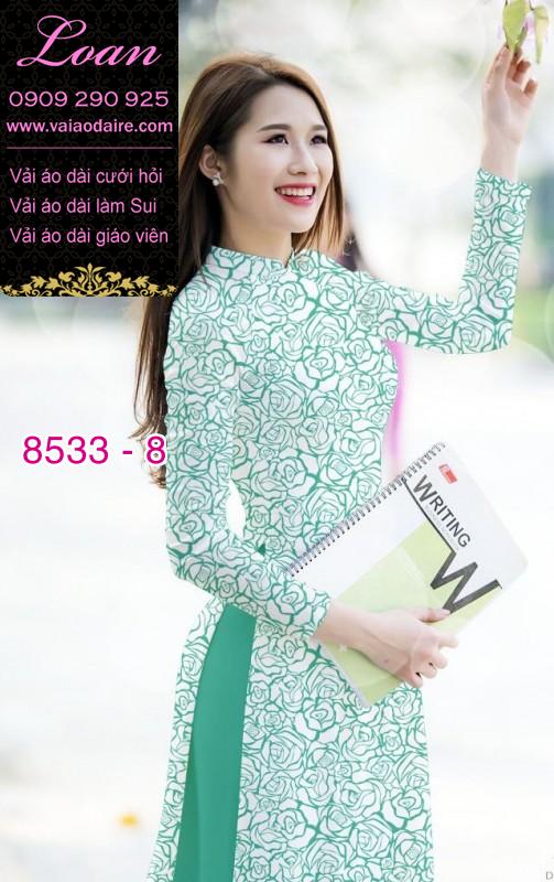 Vải áo dài hoa Hồng nguyên áo
