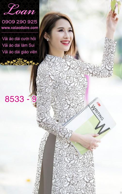 Vải áo dài hoa Hồng nguyên áo