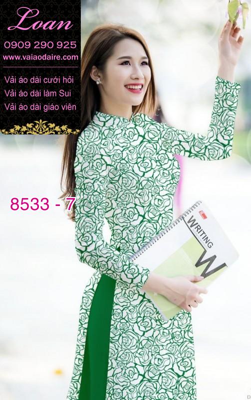 Vải áo dài hoa Hồng nguyên áo