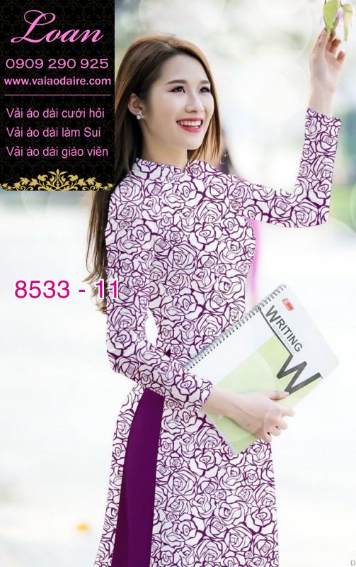 Vải áo dài hoa Hồng nguyên áo
