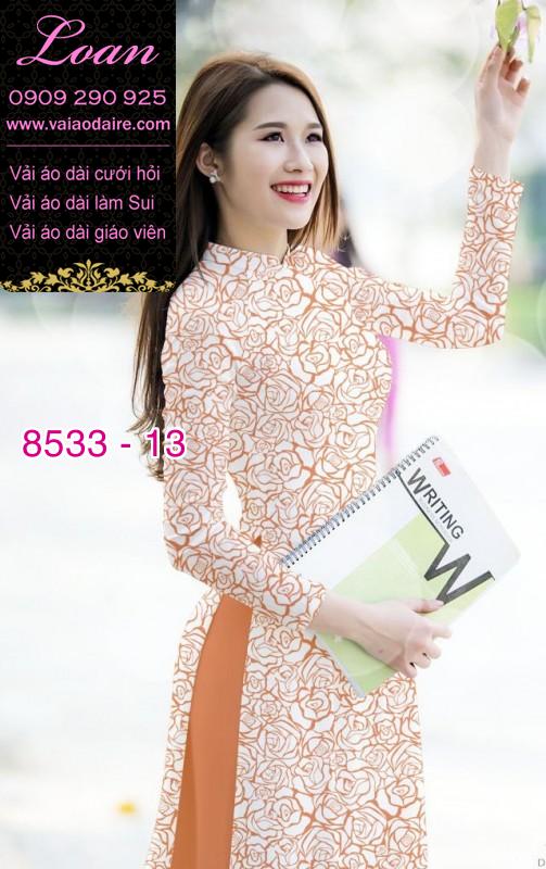 Vải áo dài hoa Hồng nguyên áo