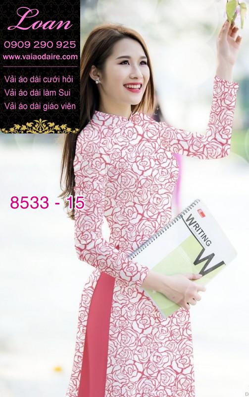 Vải áo dài hoa Hồng nguyên áo