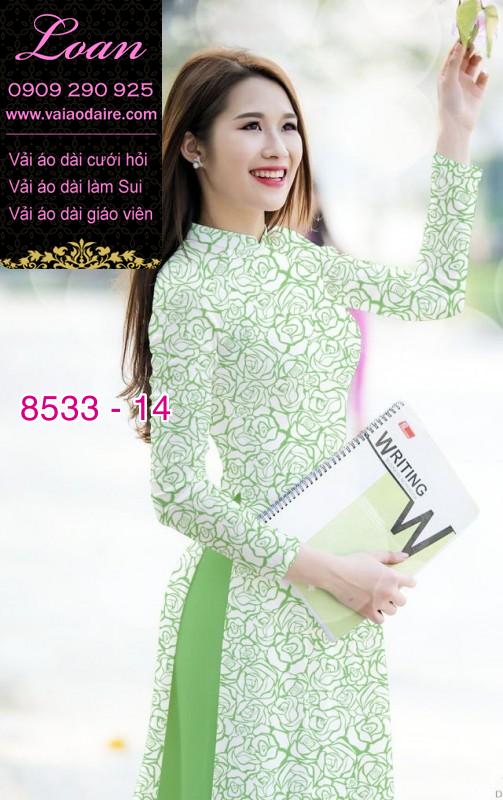 Vải áo dài hoa Hồng nguyên áo