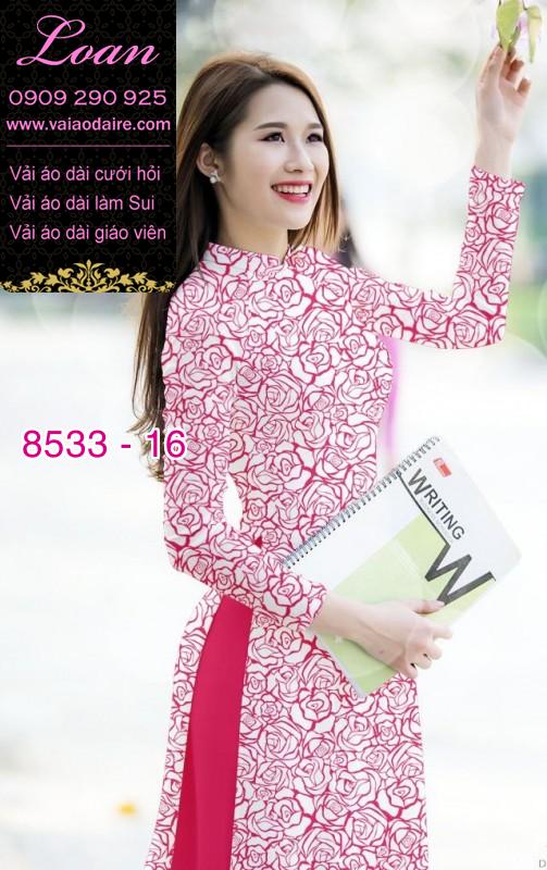 Vải áo dài hoa Hồng nguyên áo