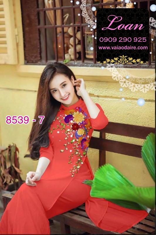 Vải áo dài hoa 3D