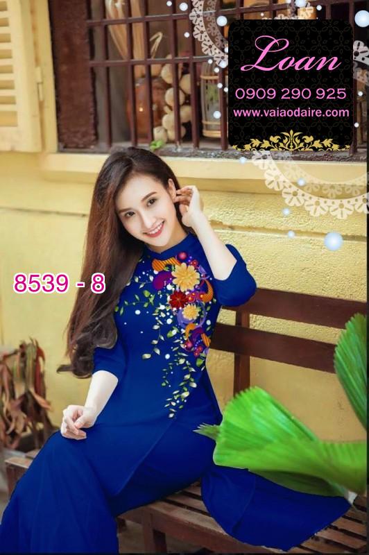Vải áo dài hoa 3D