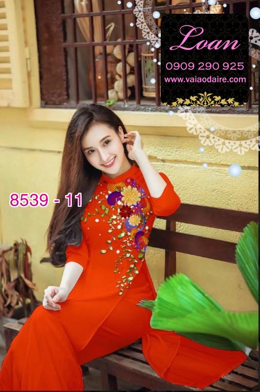 Vải áo dài hoa 3D