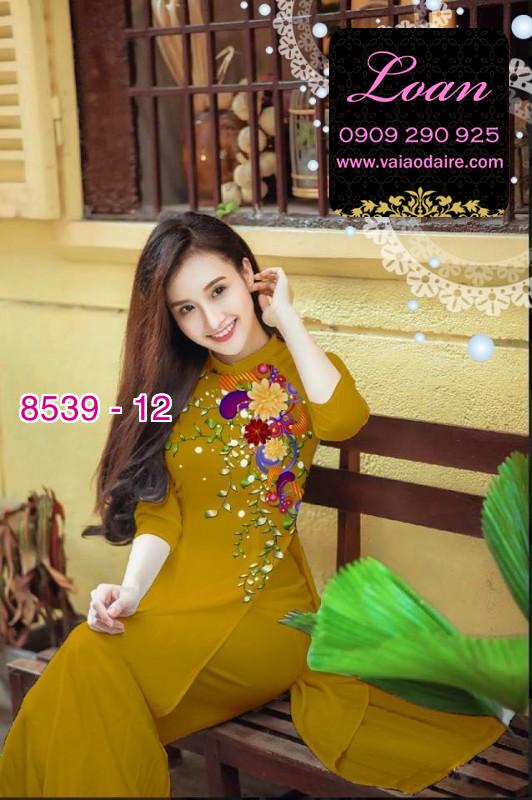 Vải áo dài hoa 3D